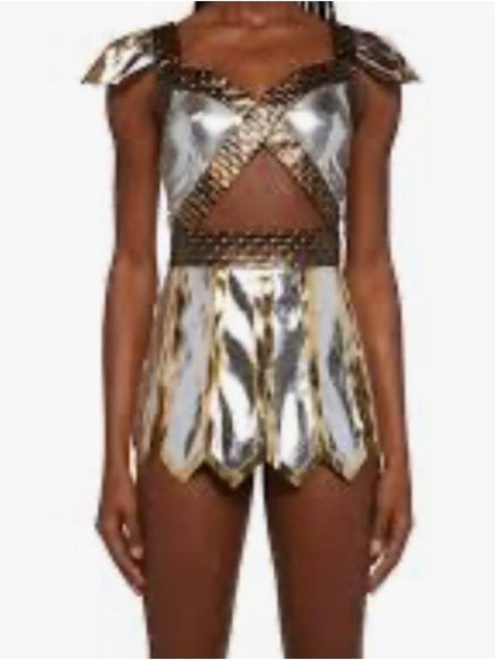 Dolls kill gladiator knight warrior Metallic Silver and Gold Costume nwt small